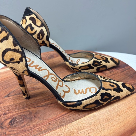Sam Edelman Leopard‎ Delilah Dorsay Cow Hide Print Heels - Picture 3 of 14